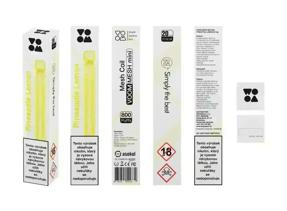 Elektronická cigareta - Voom Mesh Mini 800 Mix Berry 20mg